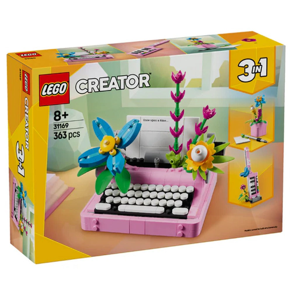 Máquina de Escribir con Flores