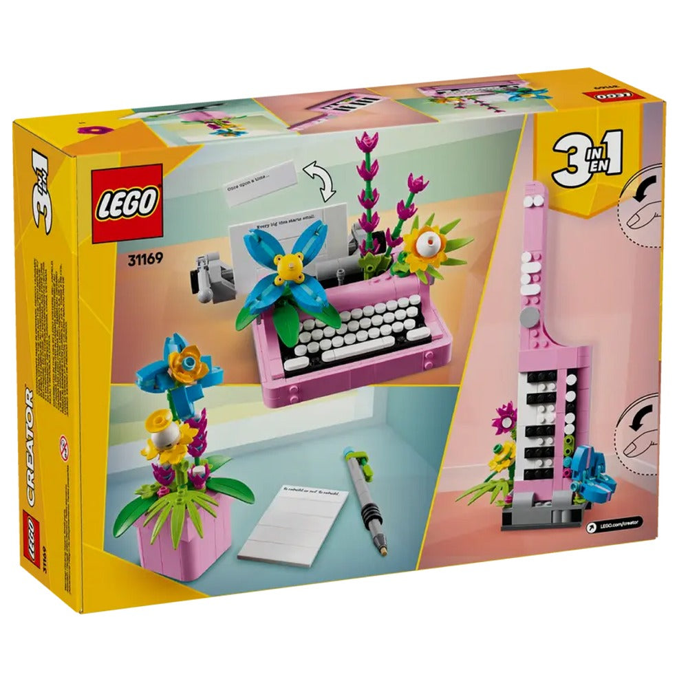 Máquina de Escribir con Flores