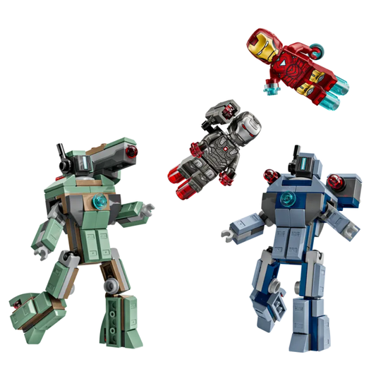 Iron Man y Máquina de Guerra vs. Drones de Hammer