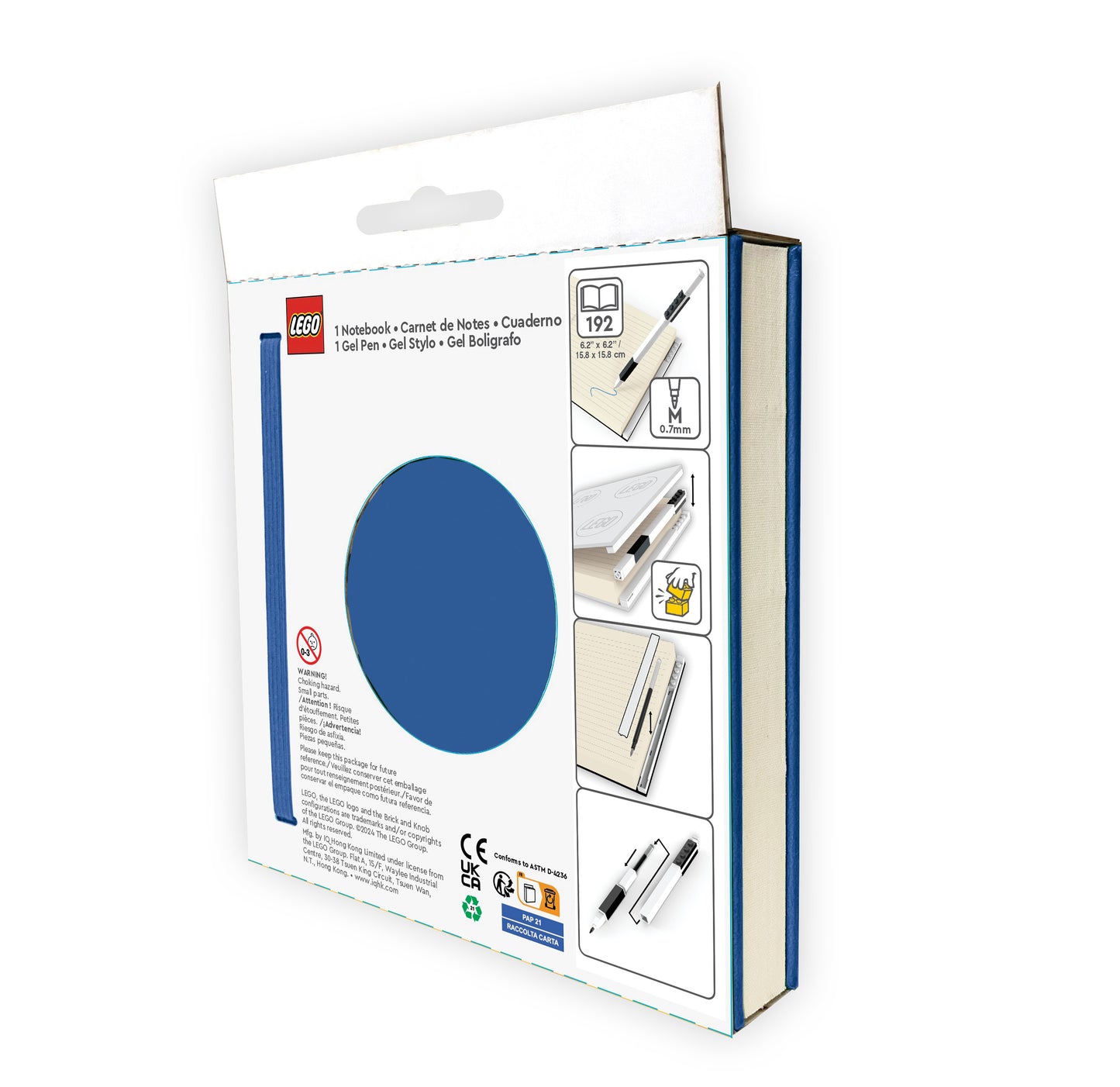 Cuaderno Azul con Bolígrafo de Gel, Tapa Dura