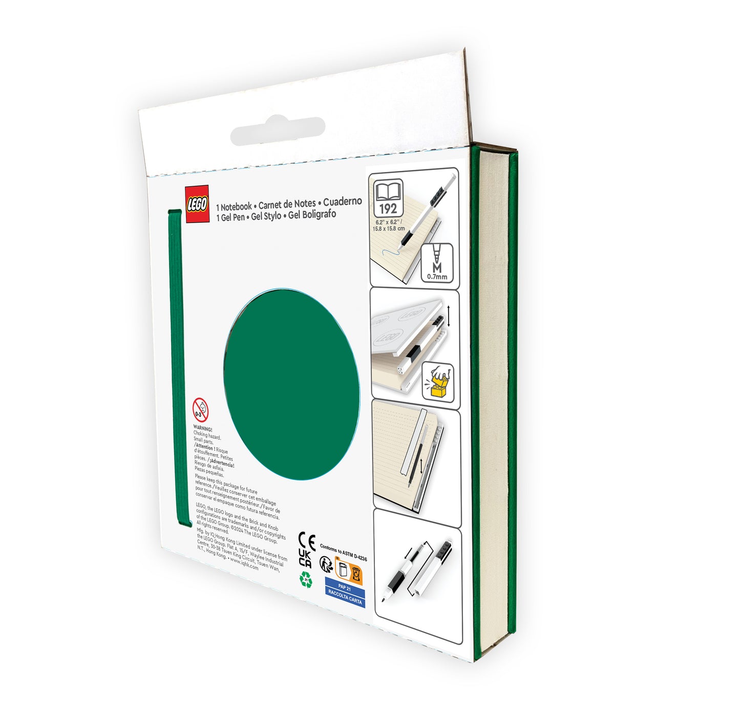 Cuaderno Verde con Bolígrafo de Gel, Tapa Dura