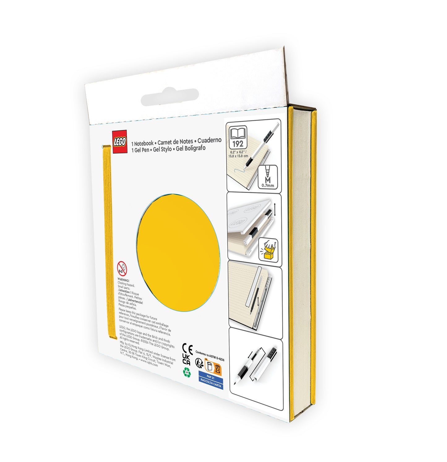 Cuaderno Amarillo con Bolígrafo de Gel, Tapa Dura