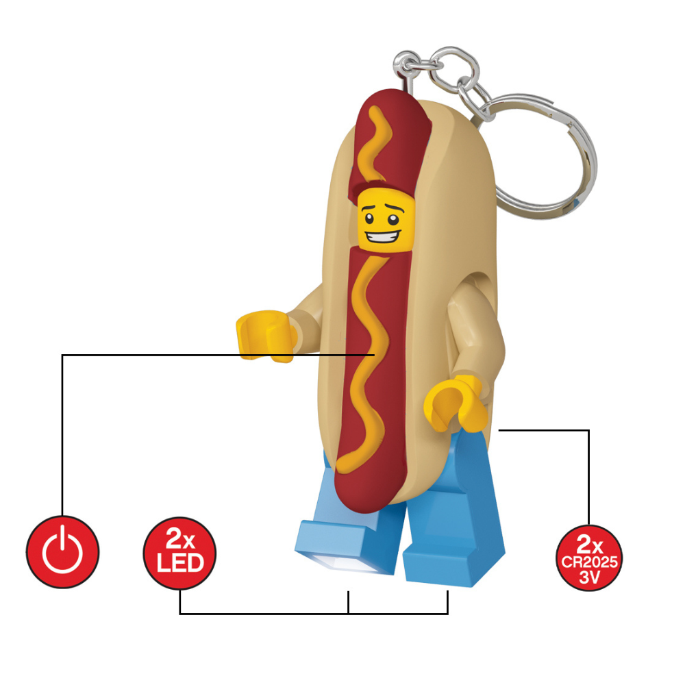 Llavero Grande de Vendedor de Perritos Calientes con Luz