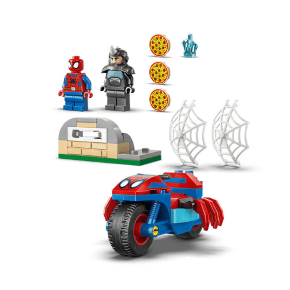Spidey en su Moto vs. Rino