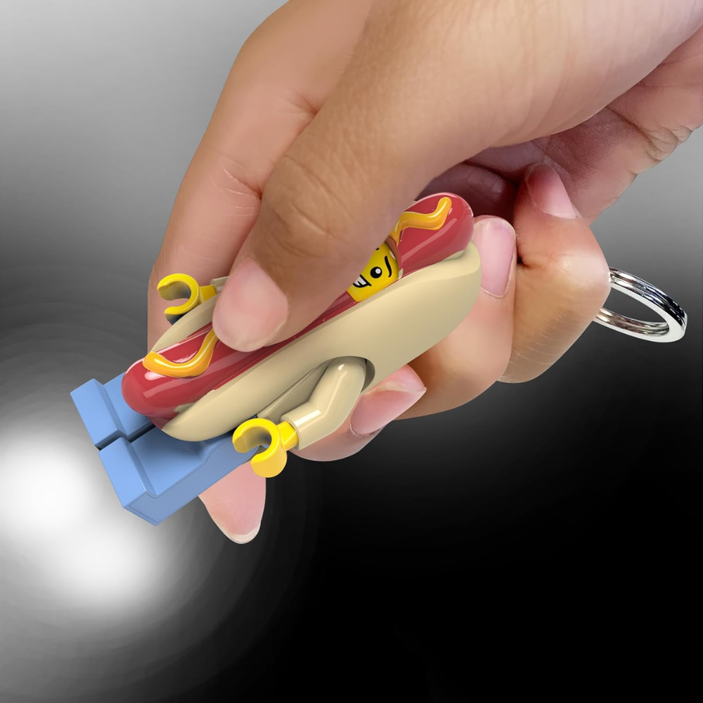 Llavero Grande de Vendedor de Perritos Calientes con Luz