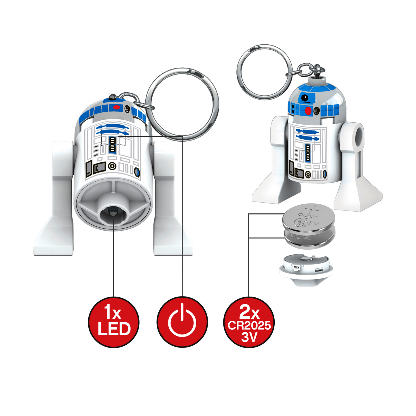 Llavero Grande de R2-D2 con Luz